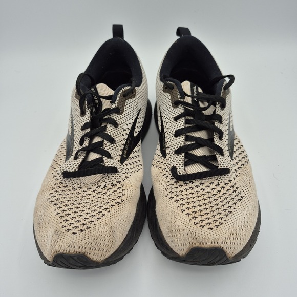 Brooks Revel 4 Running Shoes Men Size 9 Tan Bkack Knit Sneakers Comfort Trainers